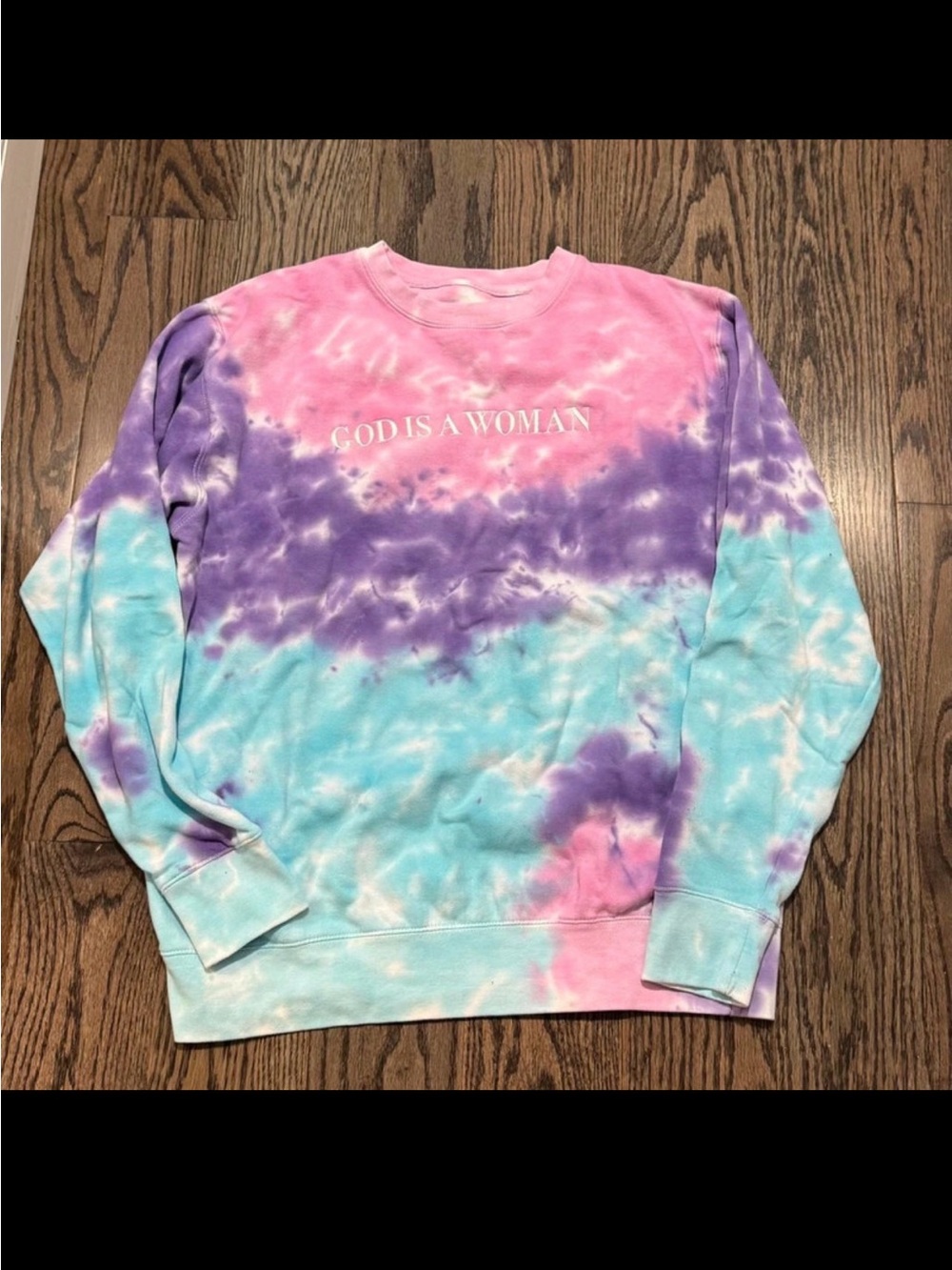 Ariana Grande Tie-Dye Crewneck Sweatshirt - Pink, Purple & Blue